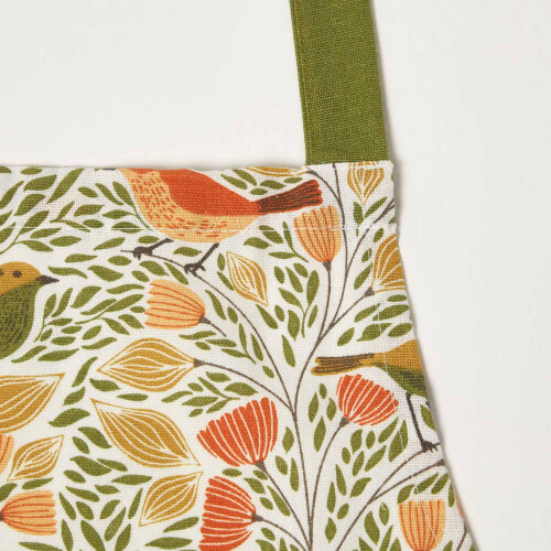 Homescapes 100% Cotton Song Bird Apron 2