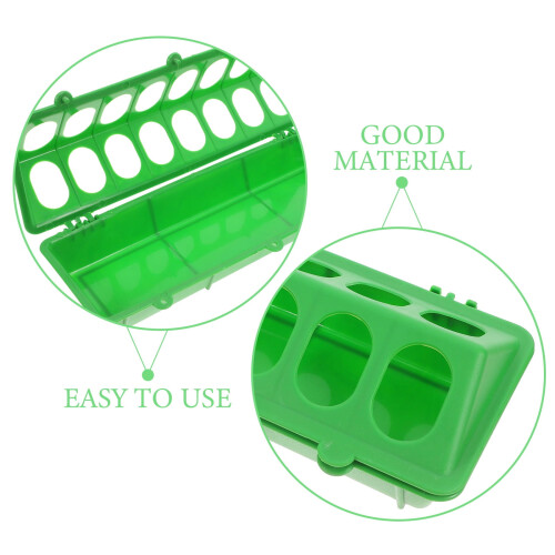 HEMOTON Poultry Feeding Box Green Plastic Large Capacity 2