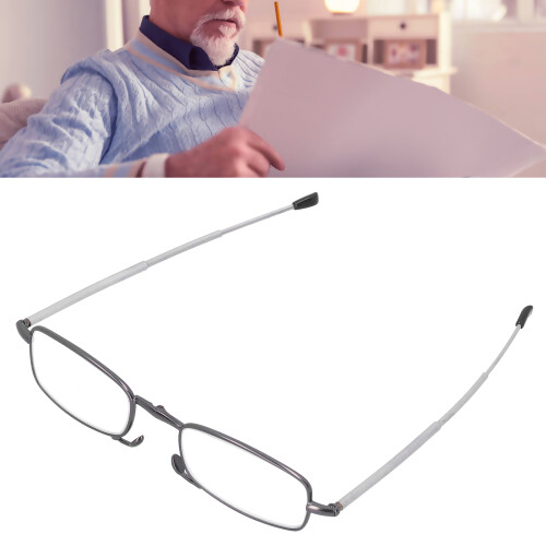 Foldable Elderly Blue Light Blocking Reading Glasses 300 Gray