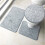 Ensemble de tapis de bain en mousse à mémoire de forme grise (3 pièces) 3