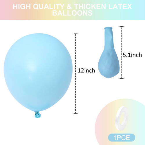 Pastel Rainbow Balloons, 50 Pcs 12 Inch Macaron 2