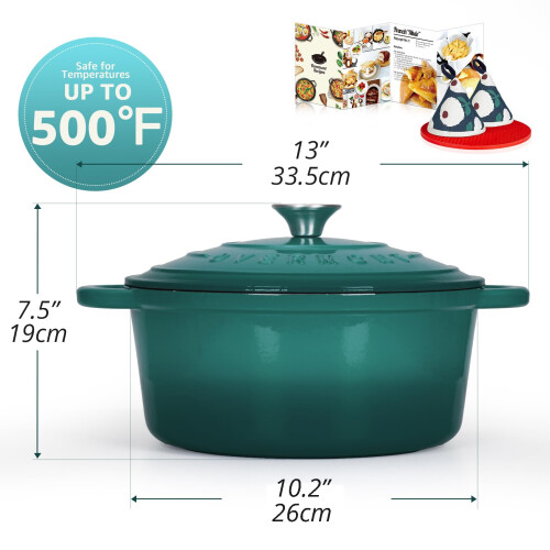 Overmont 26cm/5.2L Enamelled Cast Iron Round 1
