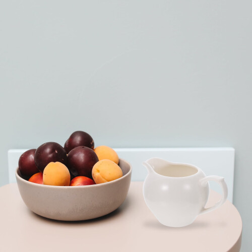 Ceramic Milk Pitcher White Easy to Clean Dishwasher Safe 2