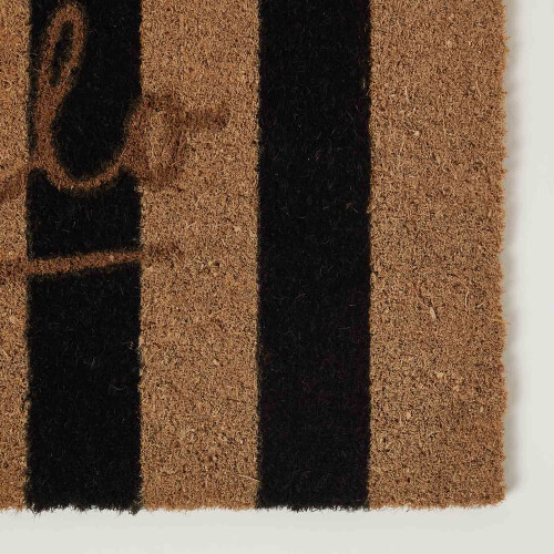 Homescapes Stripe Hello Coir Doormat, 40 x 60cm 1