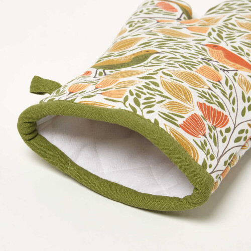 Homescapes 100% Cotton Song Bird Oven Mitt 1