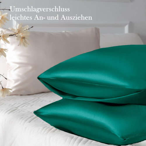 Vielit 2 Pack Satin Pillowcase for Hair and 2