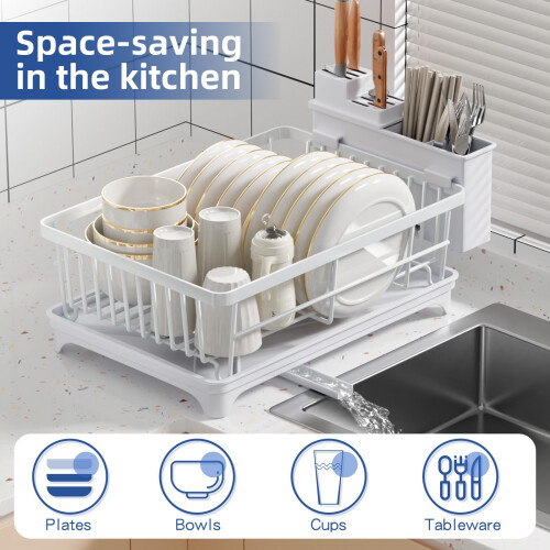 PurKeep Dish Drainer Rack - Dish Rack with 1
