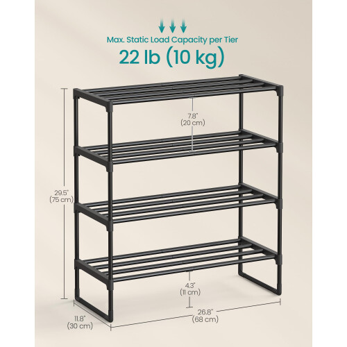 Songmics SONGMICS 4-Tier Shoe Rack, Shoe Storage 1