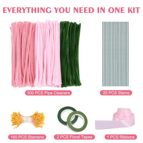 Pipe Cleaners Craft Kit 300PCS – 30cm Chenille 2