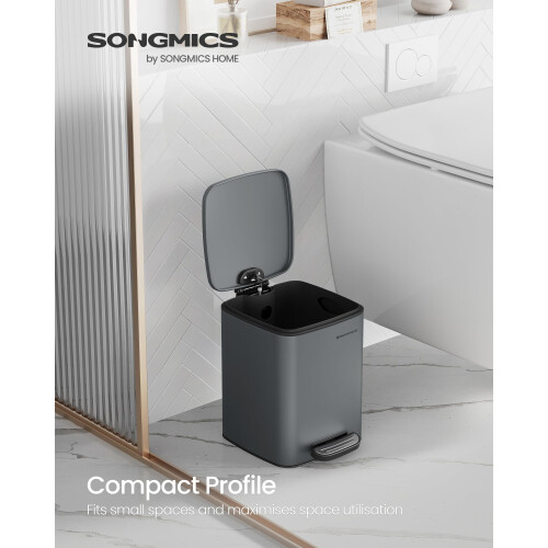 Songmics SONGMICS Kitchen Bin, 1.6-Gallon (6 L) Trash Bin, 2