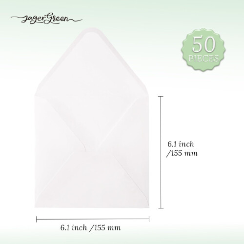 JAGERGREEN 50 Pack 6" x 6" Self Seal Envelopes, 2
