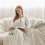 WAVVE Fleece Blanket Sofa Throw Beige 5ft x 6.5ft 4