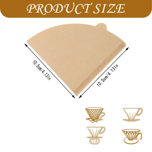 Coffee Filter Papers 300pcs Unbleached Compatible 1