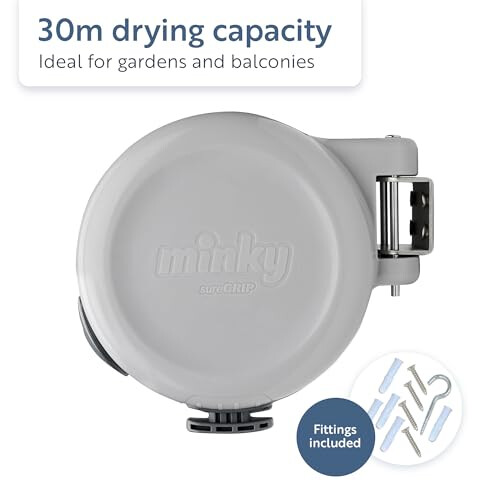 Minky Minky Retractable Duo Reel Washing Line, Grey, 2
