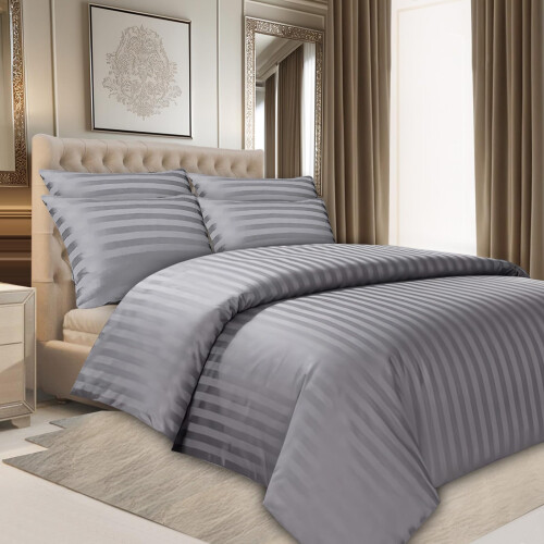 Lazzaro Satin Stripe Super King Duvet Set - 1