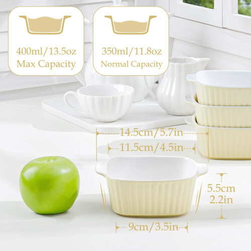 NUTRIUPS 400 ml Small Ceramic Baking Dishes Set 1