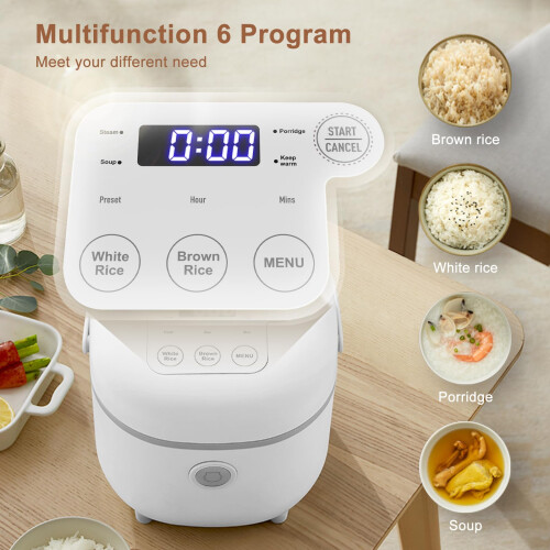 Bear Bear 6 Multifunctional 4 Cups(Uncooked) Rice Cooker with Steamer for 1