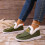 Mocassini da donna in tela, modello slip-on, comodi e foderati in pile. 4
