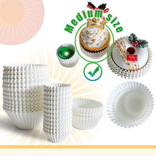Gcardist 500-Count White Cupcake Liners Muffin 1