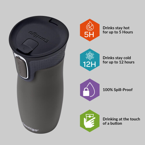 Contigo Contigo West Loop Autoseal Travel Mug, Stainless 1