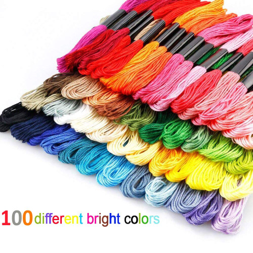 Embroidery Threads 100 Skeins Pack，AUERVO 1