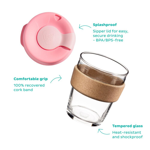 KeepCup KeepCup Reusable Coffee Cup - Brew Tempered Glass and Natural Cork 2