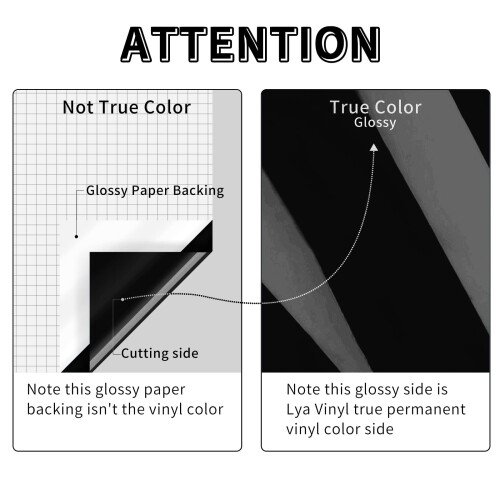 Permanent Vinyl for Cricut, 12" x4ft Black Self 2