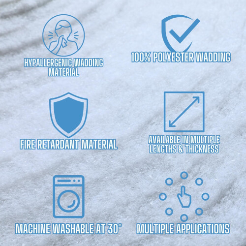 Polyester Wadding Fire Retardant Hypoallergenic 1