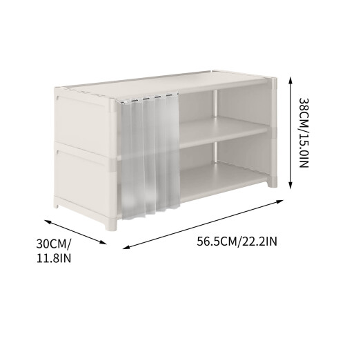 3-Tier Shoe Rack for Dormitory Under Bed 56.5x30x38 cm 2