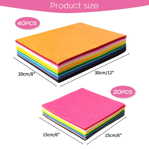 60pcs Felt Fabric Sheets -Textile Fabrics DIY 2