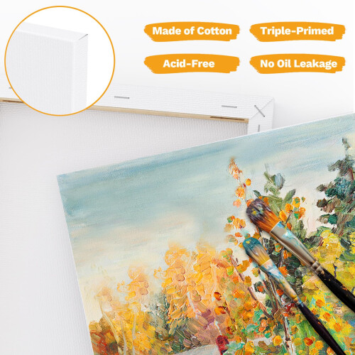 Koncci 3-Pack Canvas for Painting, 40x60cm Blank 2