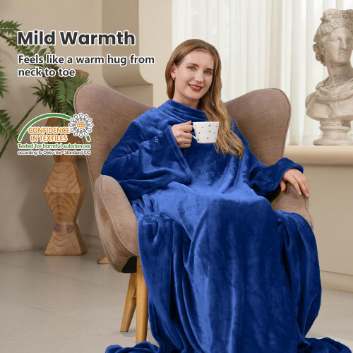 Winthome Blanket with Sleeves, for Women Men 1