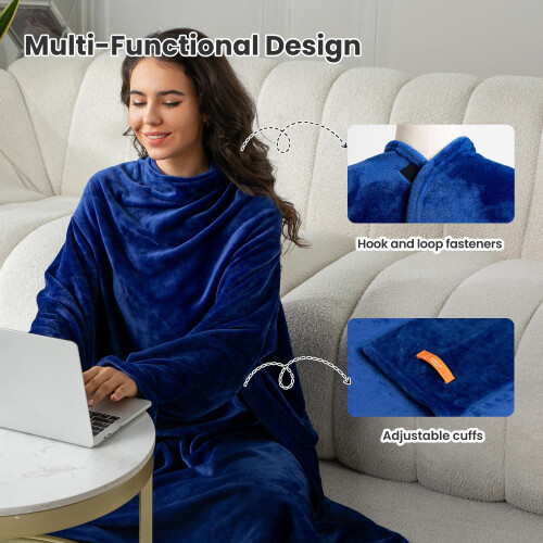 Winthome Blanket with Sleeves, for Women Men 2