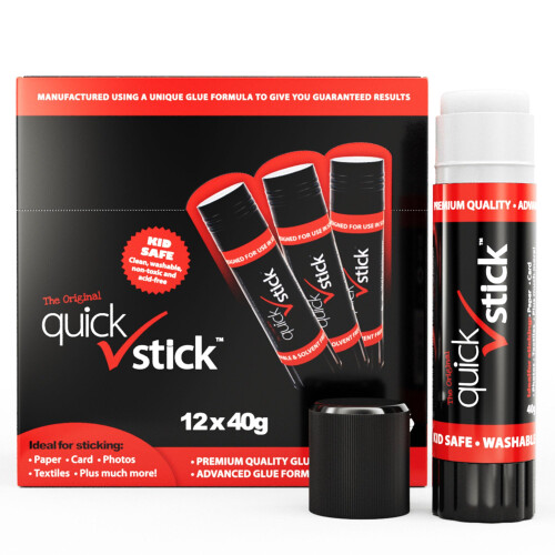 Quick Stick Glue Stick Pack of 12 x 40g Multipack 1