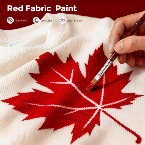 Nicpro Red Fabric Paint, 8.45 oz (250 ml) Fabric 1