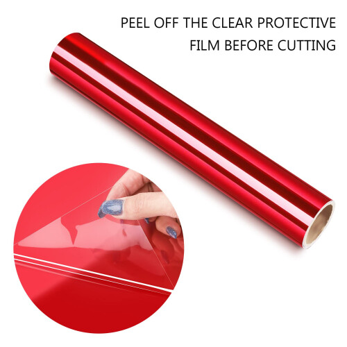 TECKWRAP Red Chrome Vinyl Permanent for Cricut, 1