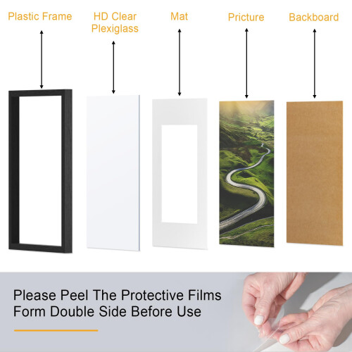 4Pack A4 Frame, Wooden A4 Picture Frames, with A5 Mount Photo Frames 2