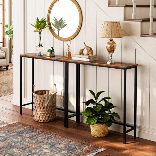 HOOBRO Console Table Slim Console Table for Hallway Metal Frame Compac 1