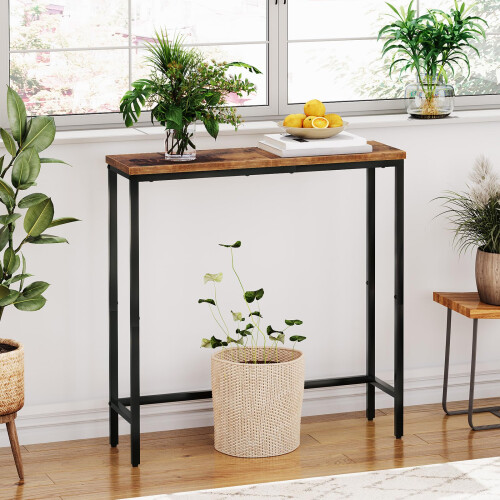 HOOBRO Console Table Slim Console Table for Hallway Metal Frame Compac 2
