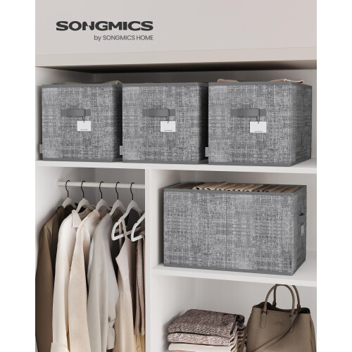 Songmics SONGMICES Collapsible Storage Boxes, Set of 3 1