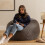 icon Kingston Cord Bean Bag, Charcoal Grey, Large 2