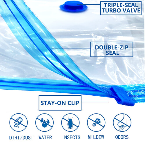 Vacuum Storage Bags for Clothes - 6 Pack 100 X 80cm Extra Large Reusab 2