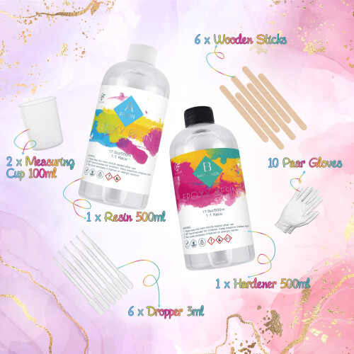 Funxim Crystal Clear Epoxy Resin Kit 1L - Self 1