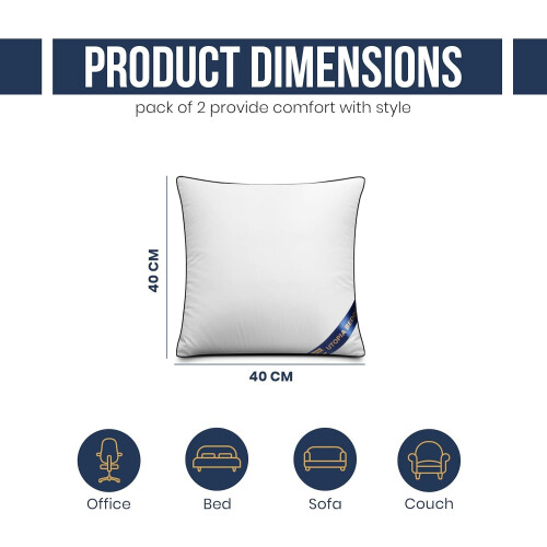 Bedding Cushion Inner Pads (Pack of 2), 40x40 cm 1