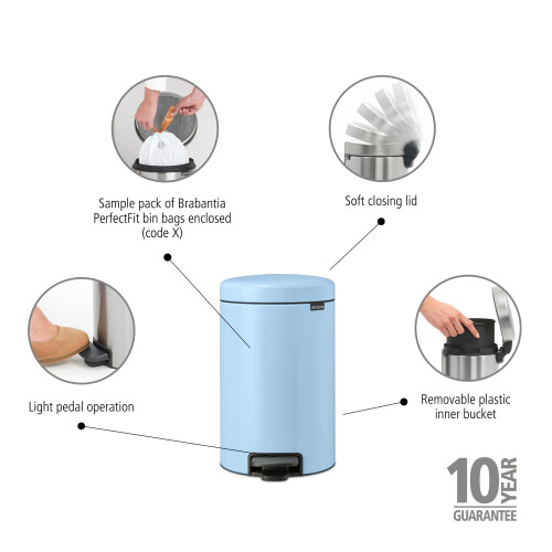 Brabantia Brabantia - NewIcon Pedal Bin 12L - Medium Waste 1