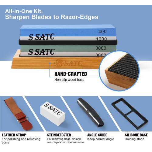 SATC Sharpening Stones for Kitchen Knives 400 1