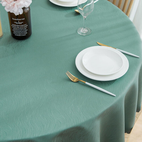 SPRICA Round Jacquard Tablecloth Water Resistance 1