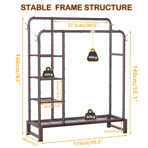 HOMIDEC Clothes Rail,Double Rail Clothes Rack 2