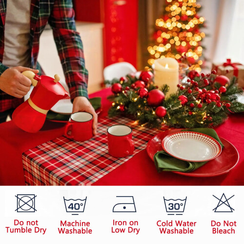 Kapwall Red Table Cloth - 60X102Inch (152x260cm) 2