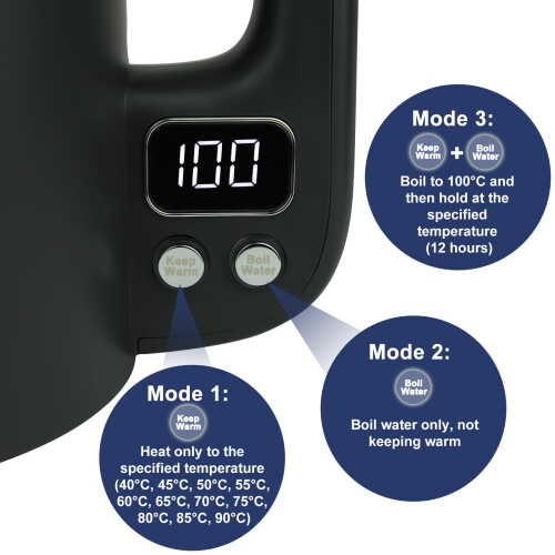 Bear Bear Electric Kettle 17L 40C100C 12 Temperatures Control Kettle Digital D 2